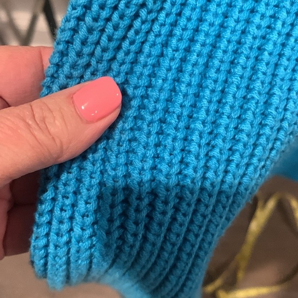 NWT LOFT Sweater Pullover Vibrant Blue Knit OVERSIZED XS - Picture 3 of 9